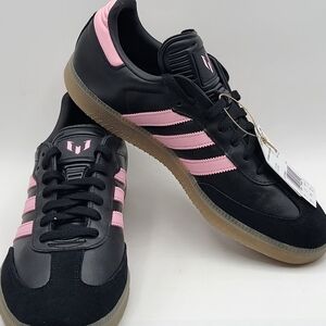 NEW IN BOX! Adidas Samba Messi Black and Pink Sneakers M-10.5, W-12